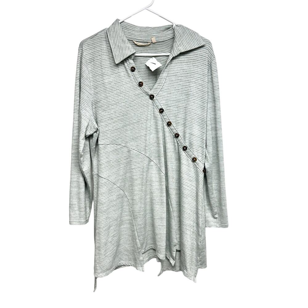 Soft Surroundings Tamara Lightweight Knit Asymmetrical Button Tunic‎ Large